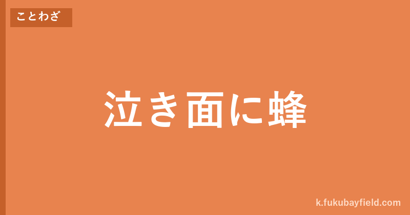 「泣き面に蜂」の意味・由来・例文を解説した記事のアイキャッチ画像