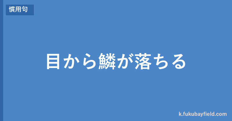 「目から鱗が落ちる」の意味・由来・例文を解説した記事のアイキャッチ画像