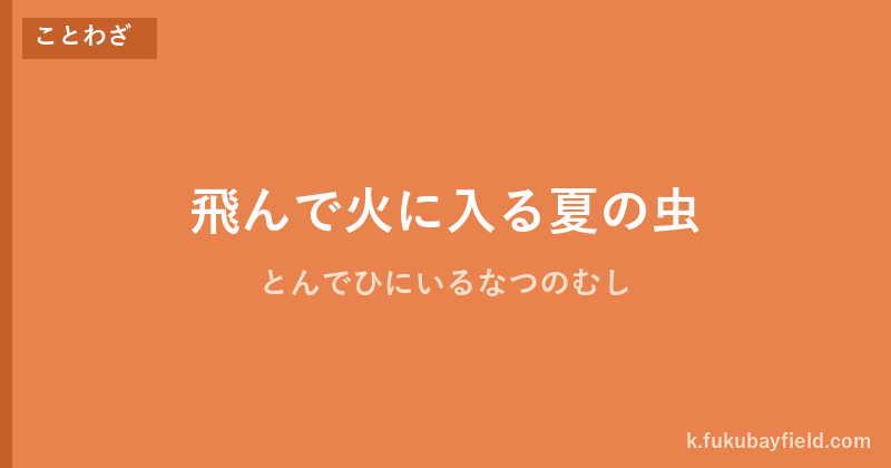 「飛んで火に入る夏の虫」の意味・由来・例文を解説した記事のアイキャッチ画像